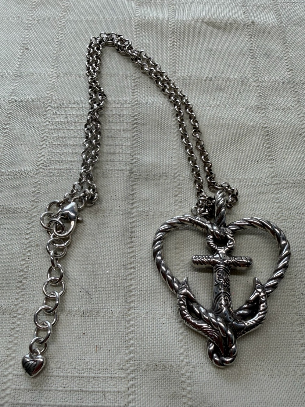 Brighton Silver plated Anchor Heart Pendant Necklace - Women Jewelry - Picture 3 of 4
